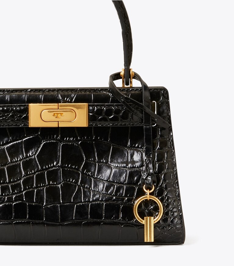 Tory Burch designer crossbody bags Lee Radziwill Petite Bag in Black angle