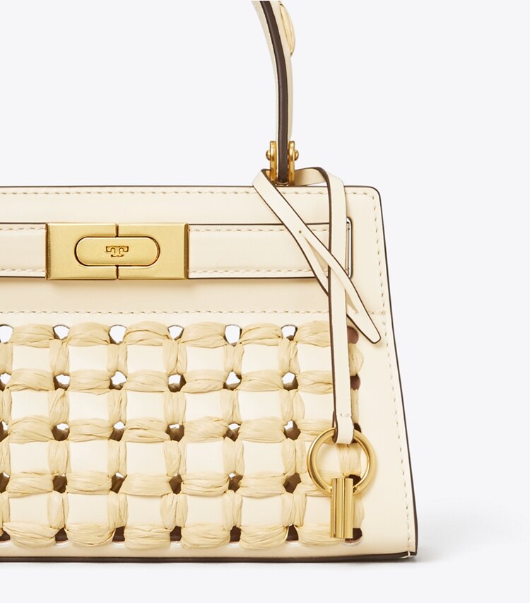 Tory Burch designer crossbody bags Lee Radziwill Petite Bag in New Cream detail