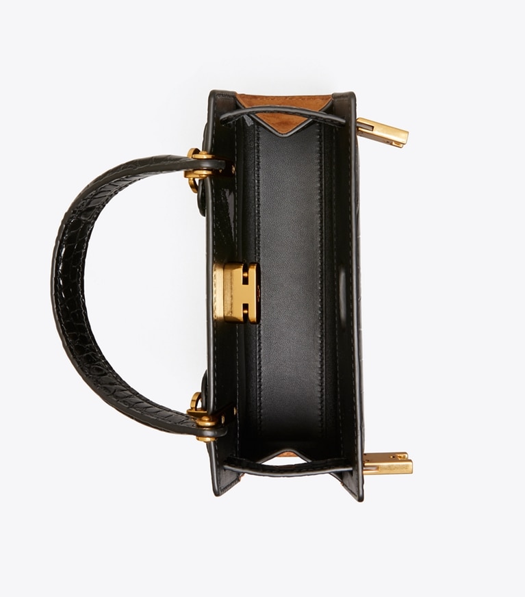 Tory Burch designer crossbody bags Lee Radziwill Petite Bag in Black angle