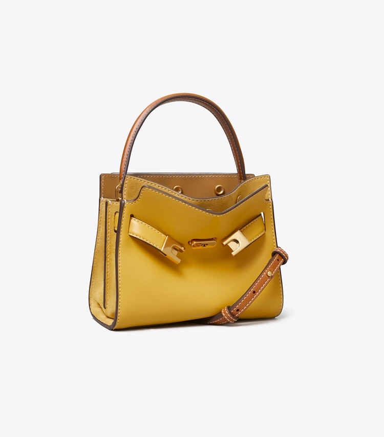 Tory Burch designer クロスボディバッグ リー ラジウィル プチ ダブルバッグ in Glazed Pineapple angle