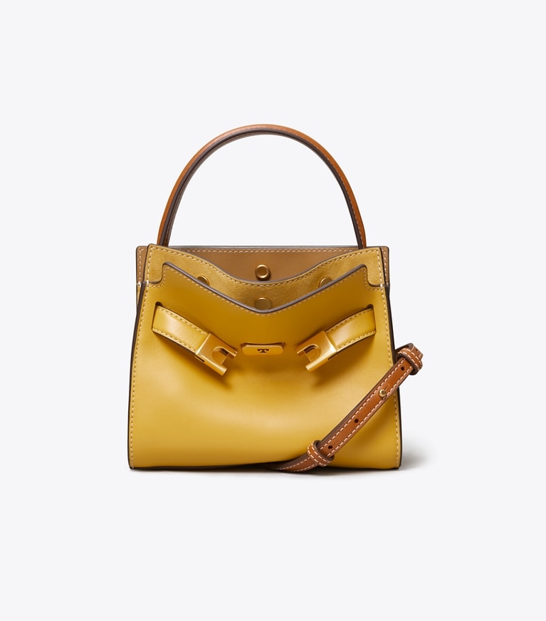 Tory Burch designer クロスボディバッグ リー ラジウィル プチ ダブルバッグ in Glazed Pineapple angle