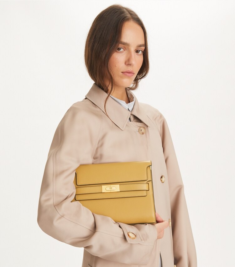 Tory Burch designer schultertaschen Lee Radziwill Schultertasche in Macadamia additional on model