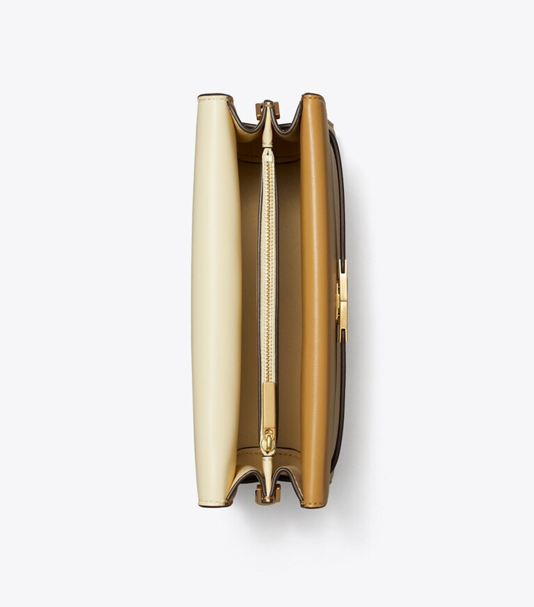 Tory Burch designer schultertaschen Lee Radziwill Schultertasche in Macadamia angle