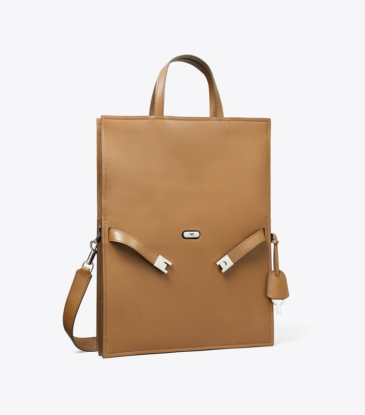 Tory Burch designer schultertaschen Lee Radziwill Shopper in Soft Acorn angle