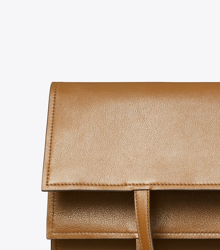 Tory Burch designer schultertaschen Lee Radziwill Shopper in Soft Acorn angle