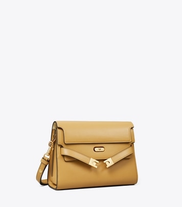 Tory Burch designer shoulder bags Lee Radziwill Shoulder Bag in Macadamia angle