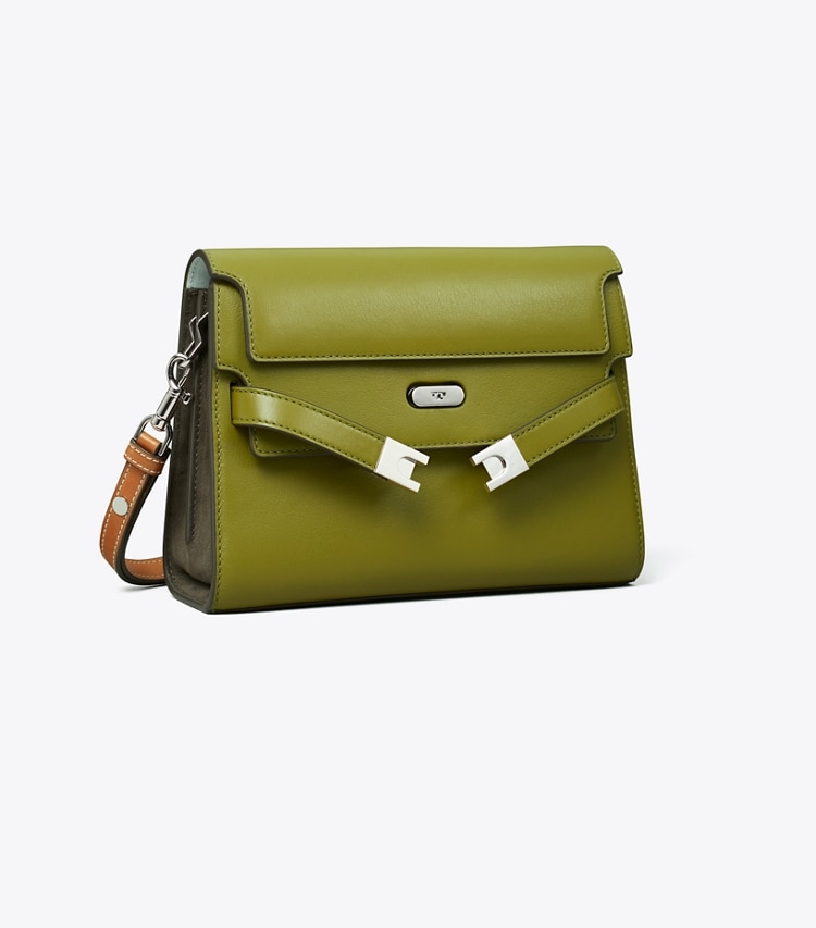 Tory Burch designer shoulder bags Lee Radziwill Shoulder Bag in Dark Matcha angle