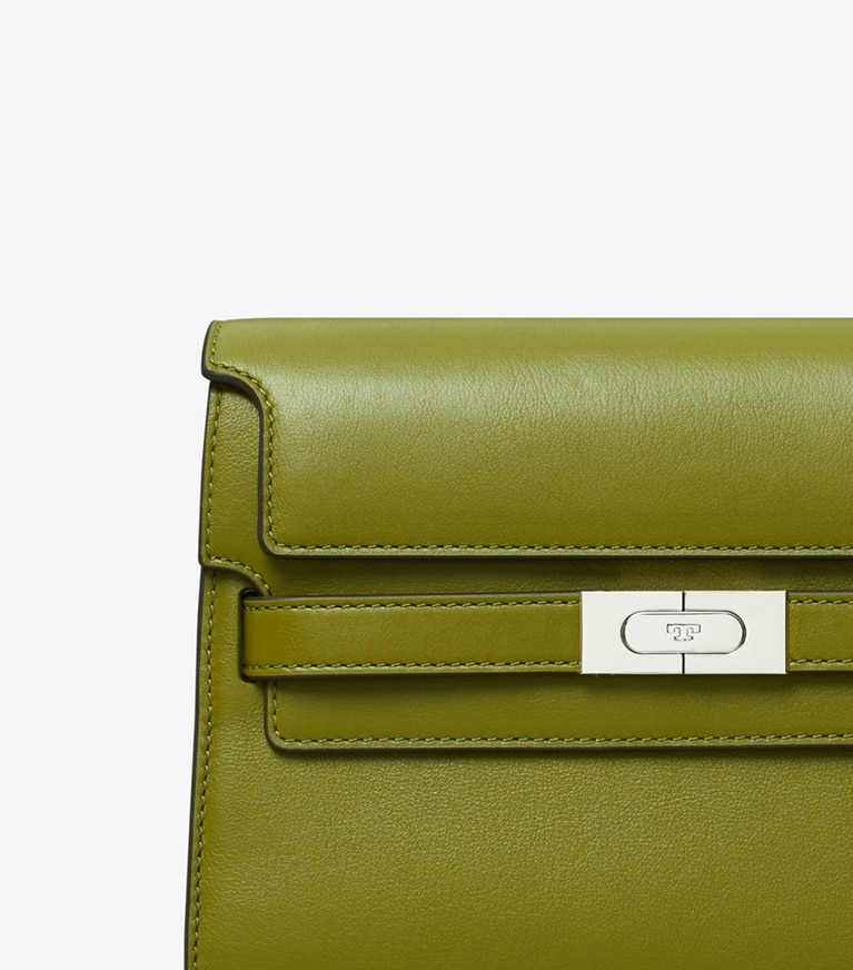 Tory Burch designer shoulder bags Lee Radziwill Shoulder Bag in Dark Matcha angle