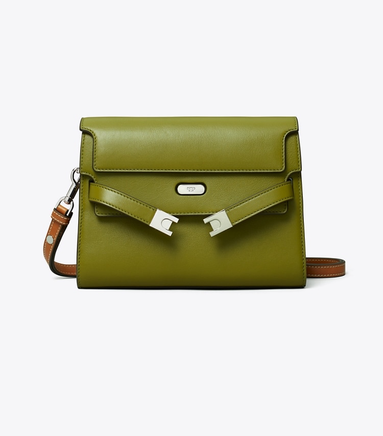 Tory Burch designer shoulder bags Lee Radziwill Shoulder Bag in Dark Matcha front