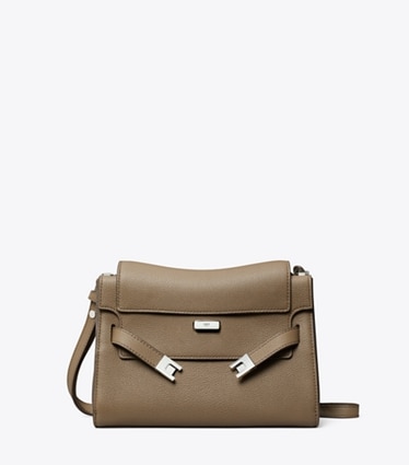 Tory Burch designer shoulder bags Lee Radziwill Shoulder Bag in Wild Mushroom front