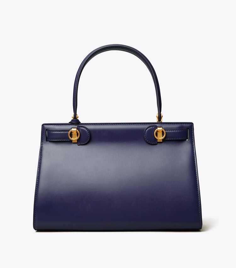 Tory Burch designer satchels Lee Radziwill Small Bag in Royal Navy back