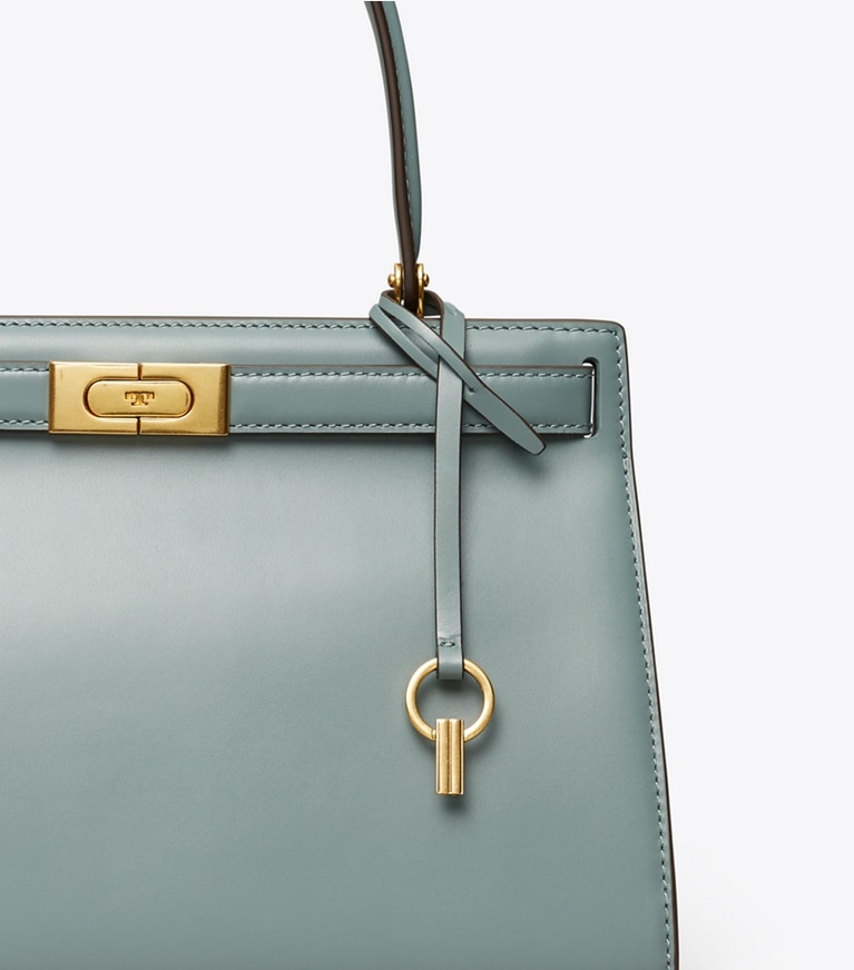 Tory Burch designer satchels Lee Radziwill Small Bag in Polar Sky angle