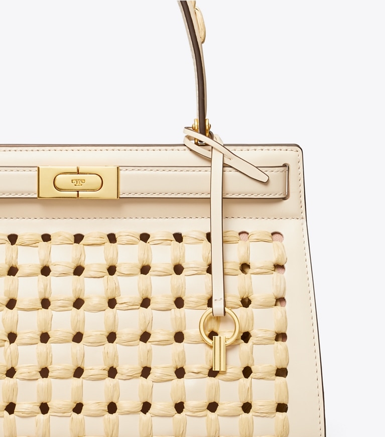 Tory Burch designer satchels Lee Radziwill Small Bag in New Cream angle