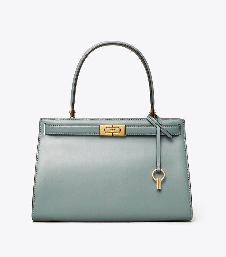 Tory Burch designer satchels Lee Radziwill Small Bag in Polar Sky front