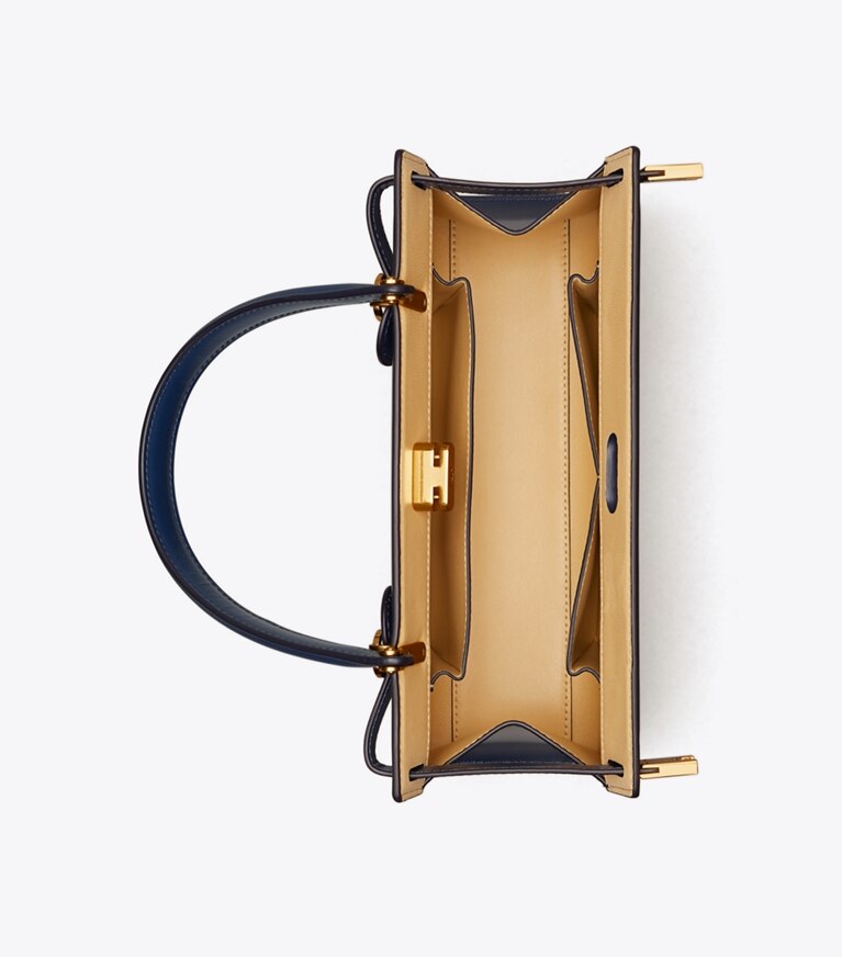 Tory Burch designer satchels Lee Radziwill Small Bag in Royal Navy angle