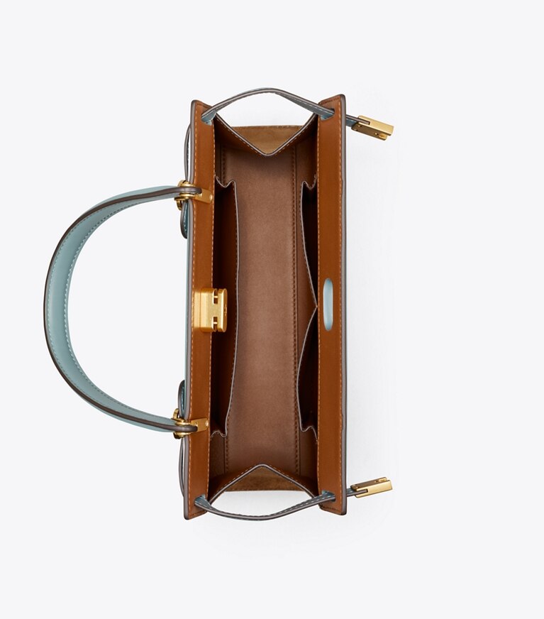 Tory Burch designer satchels Lee Radziwill Small Bag in Polar Sky angle
