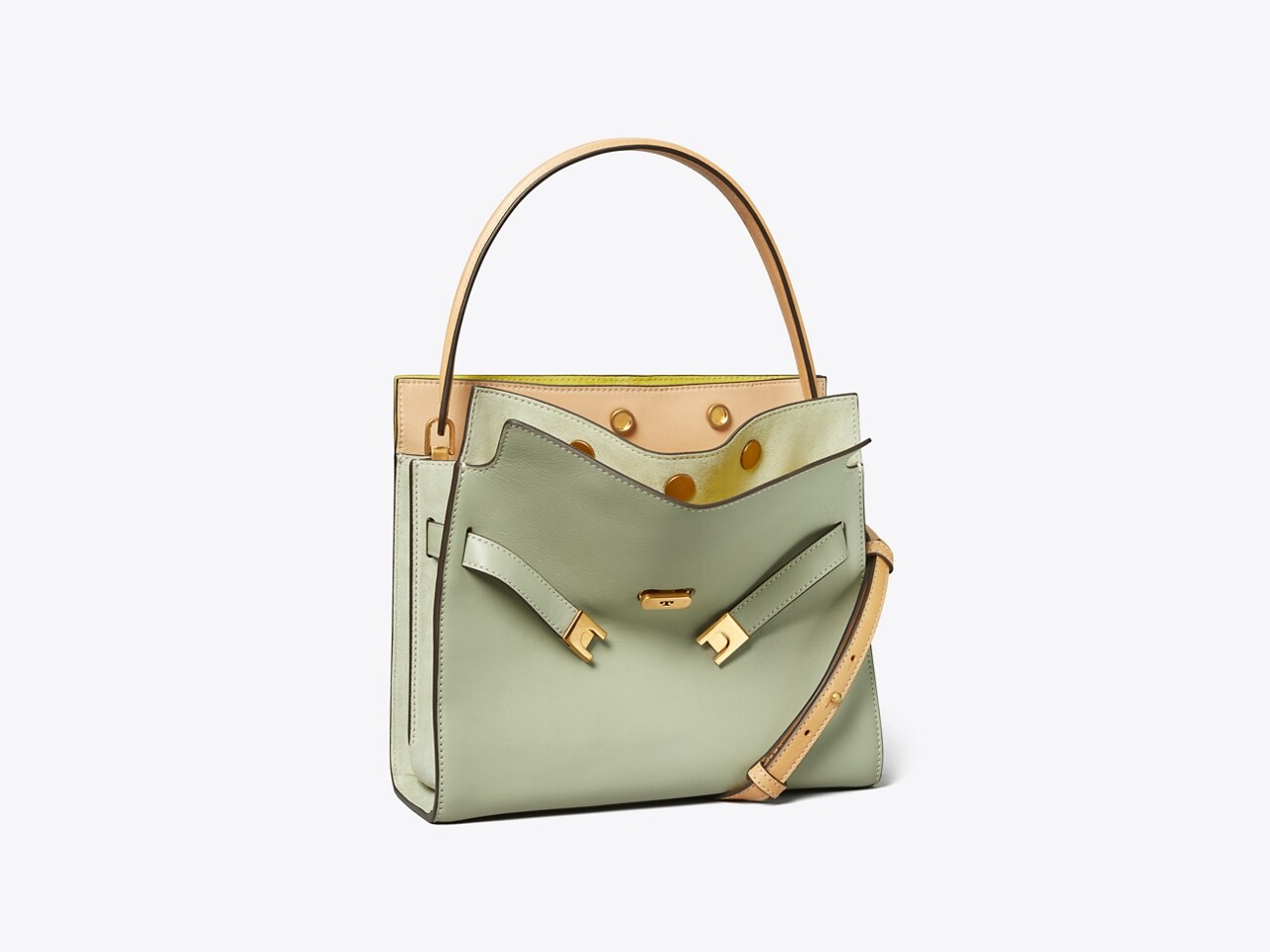 TORY BURCH Lee Radziwill Petite Double Bag In Pine Frost