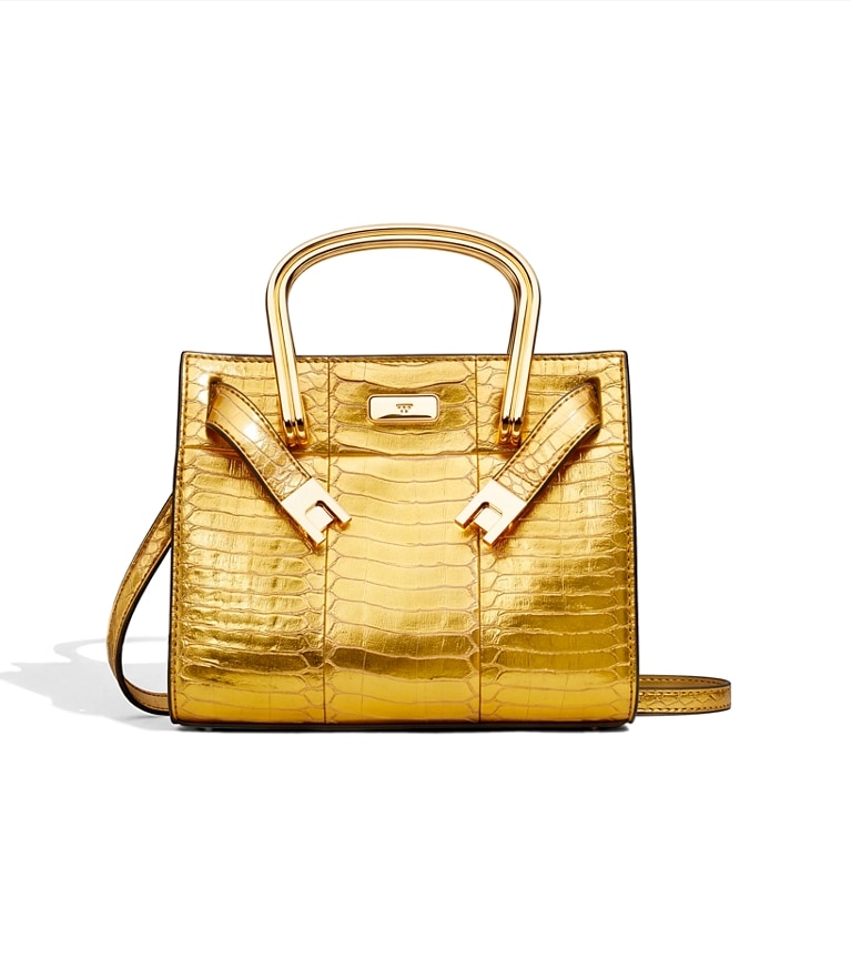 Tory Burch designer crossbody bags Lee Radziwill Snake Bag in Gold additional
