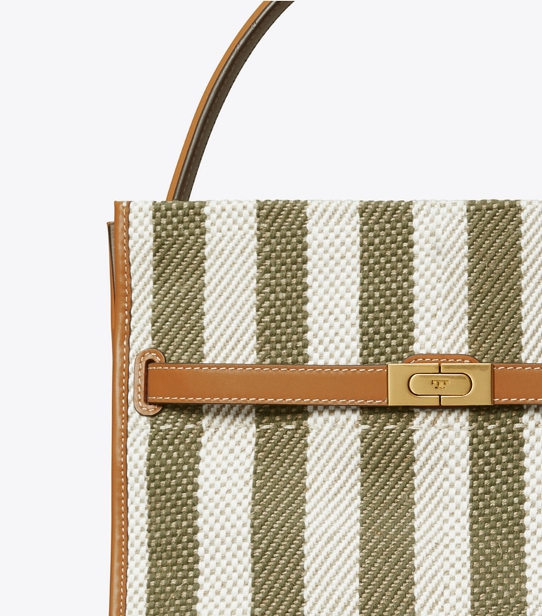 Tory Burch designer satchels Lee Radziwill Stripe Double Bag in Multi angle