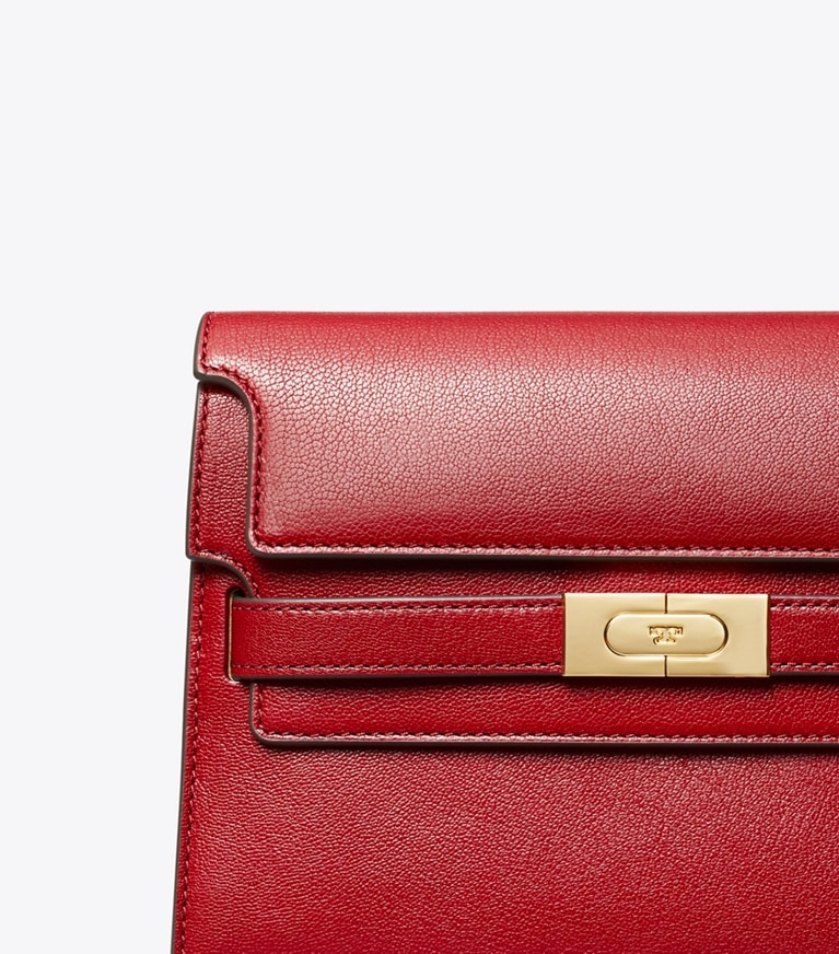 Tory Burch designer shoulder bags Lee Radziwill Textured Shoulder Bag in Ruby angle
