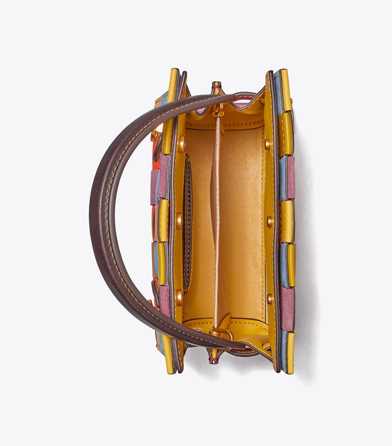 Tory Burch designer satchels Lee Radziwill Woven Petite Double Bag in Multi angle