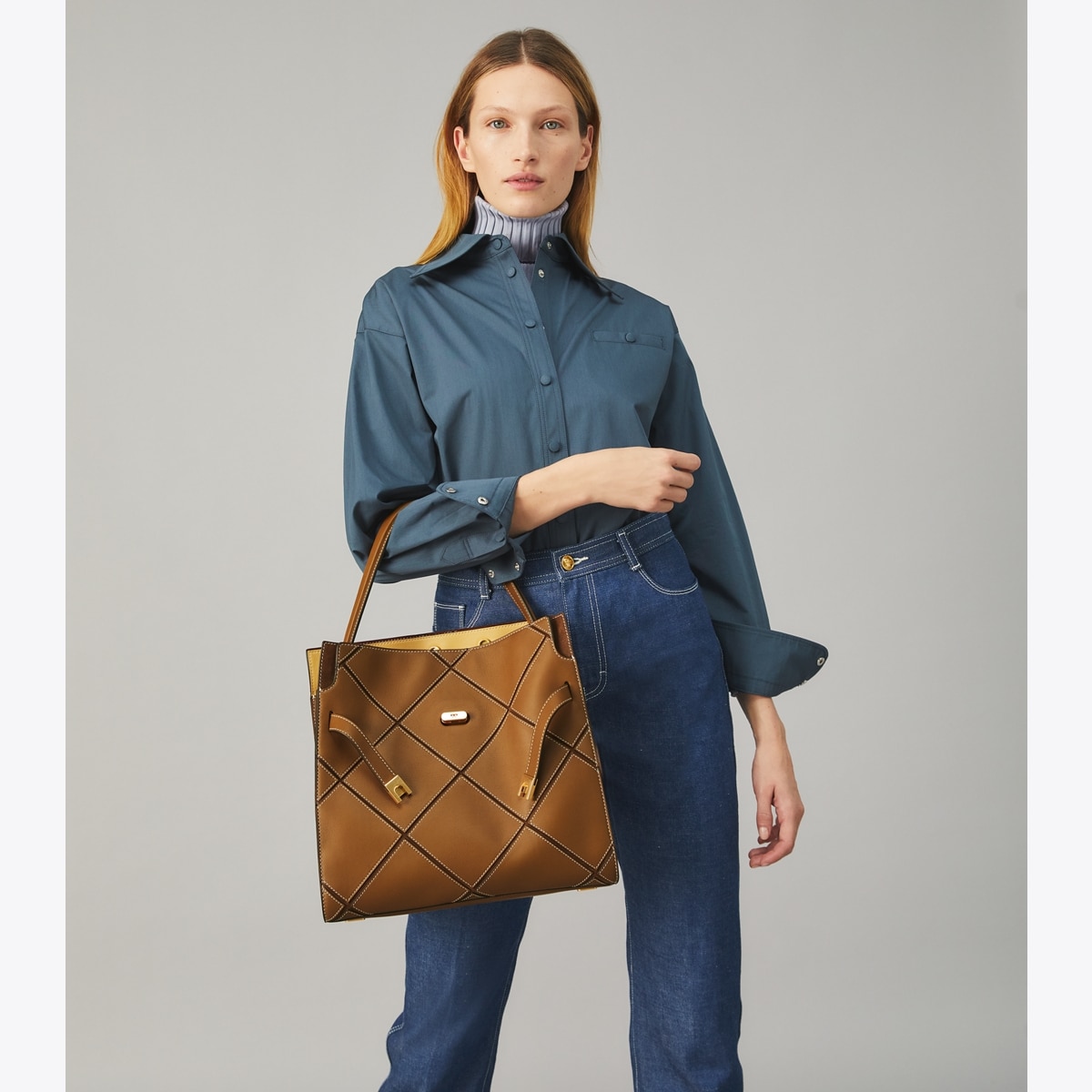 ハンドバッグ Tory Burch Borsa Lee Radziwill Grande In Pelle Lee Radziwilll Double Bag: Women's Designer Satchels | Tory