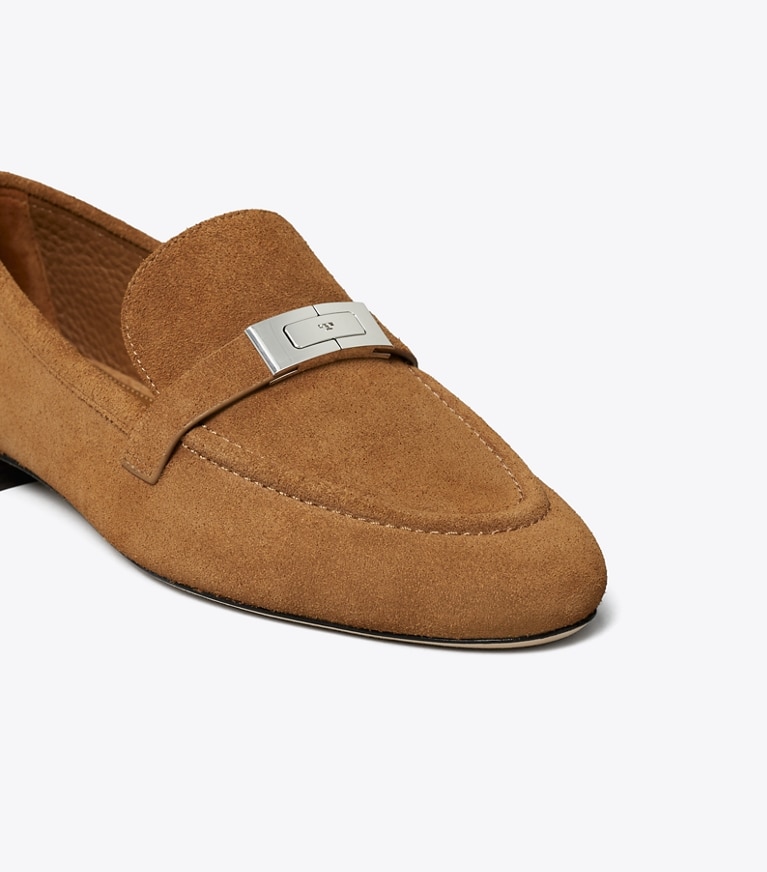 Tory Burch designer flats LeeLee Loafer in WILD TABACCO detail