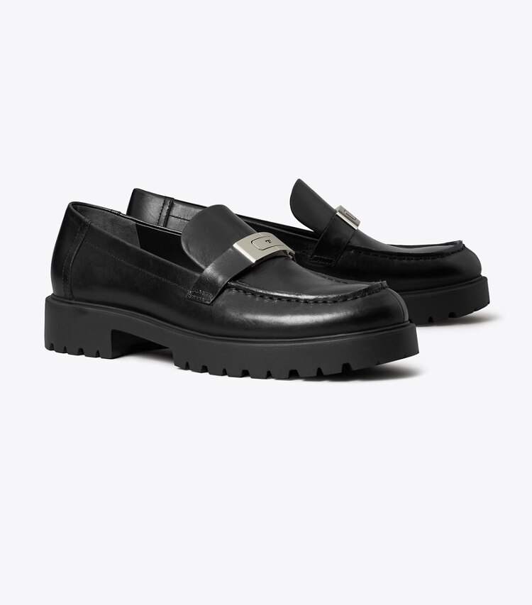 Tory Burch designer loafers Leelee Loafer mit Profilsohle in PERFECT BLACK angle