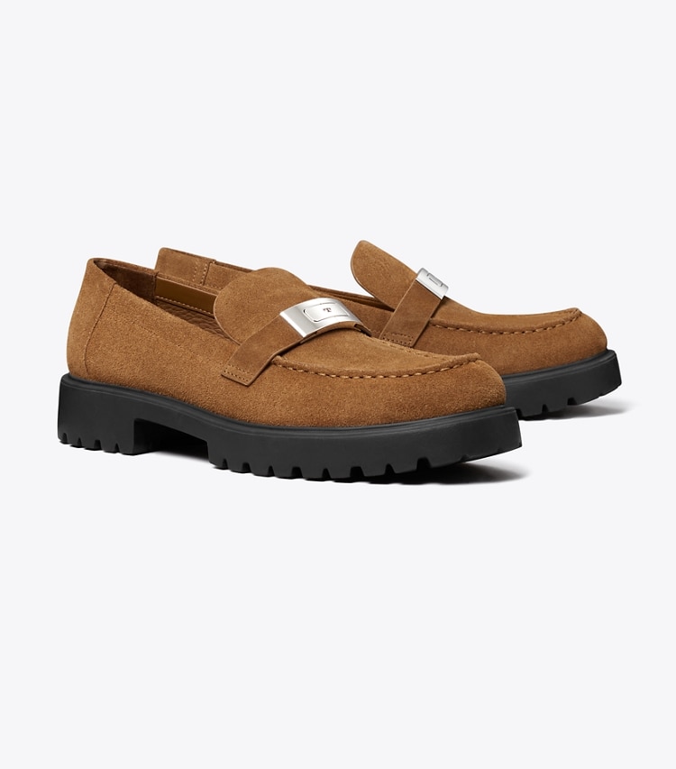 Tory Burch designer loafers Leelee Loafer mit Profilsohle in WEATHERED OAK angle