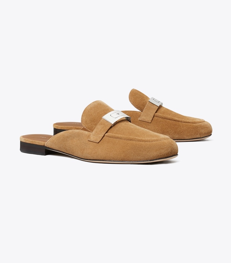 Tory Burch designer loafers Leelee Loafer-Pantolette in WEATHERED OAK angle