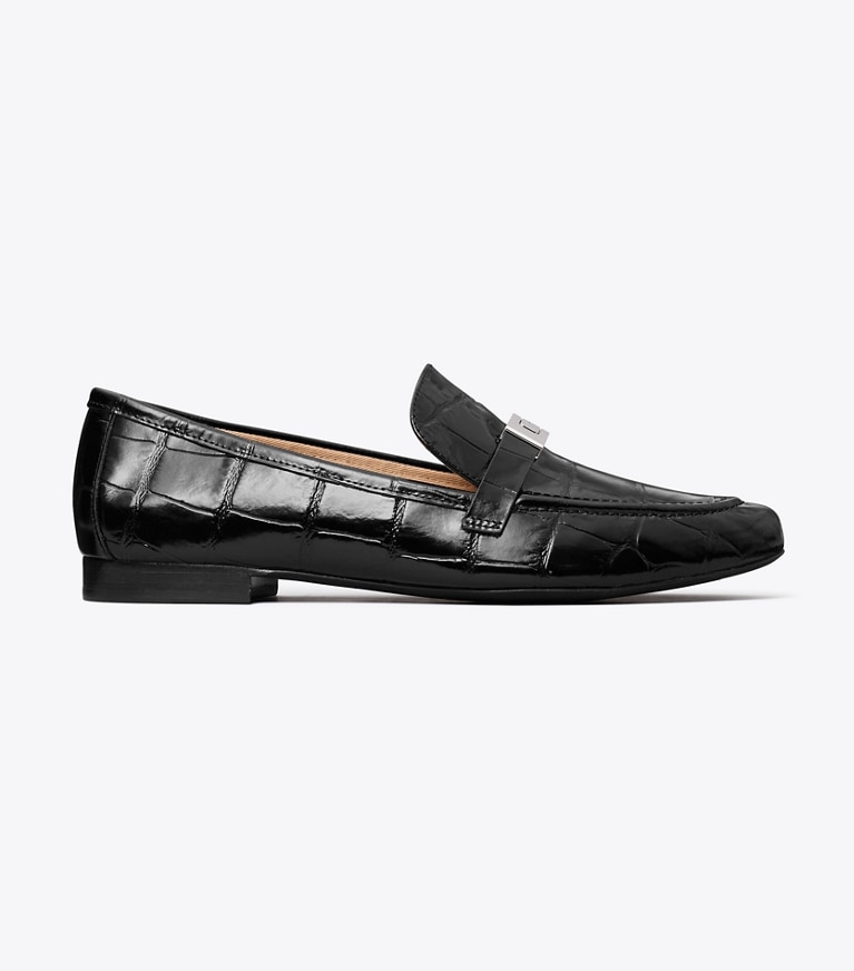 Tory Burch designer flats LeeLee Loafer in PERFECT BLACK side