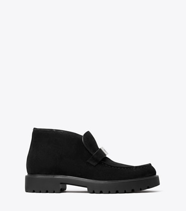 Tory Burch designer ankle boots LeeLee Lug Boot in PERFECT BLACK side