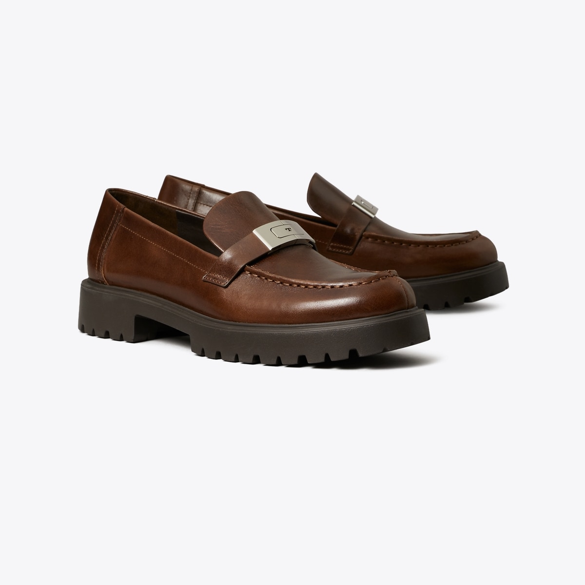 TORY BURCH ブラウンレザー ローファー LeeLee Lug Loafer: Women's Designer Flats | Tory Burch