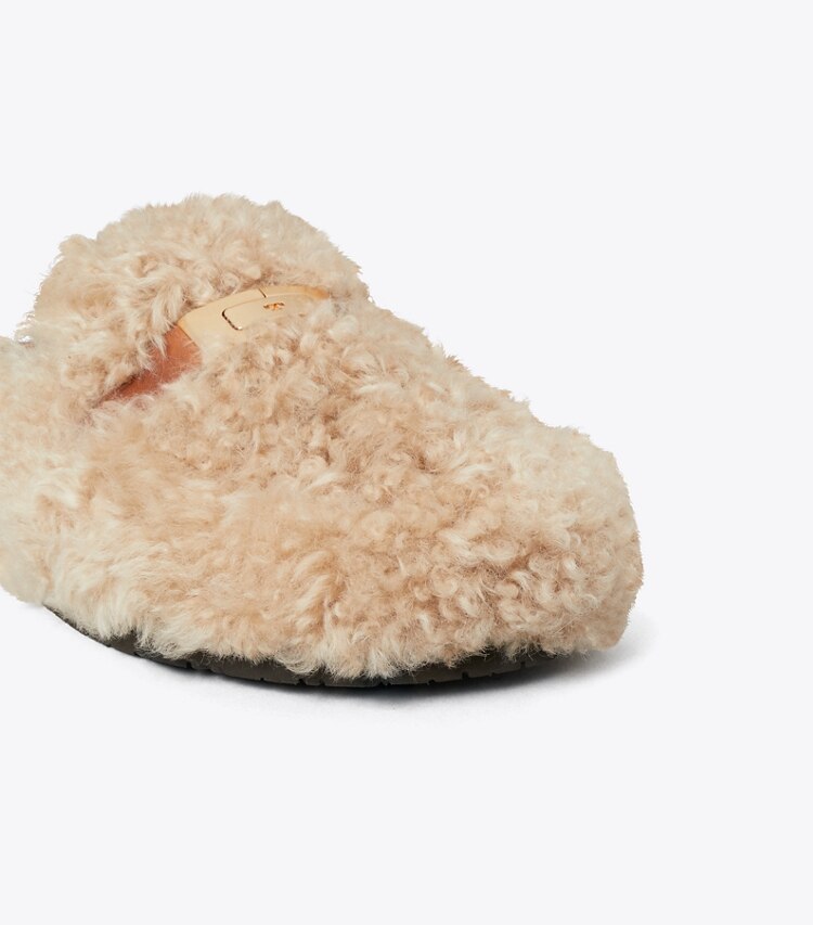 Tory Burch designer flats Leelee Mule in CLASSIC CUOIO / BUTTERMILK / GOLD detail