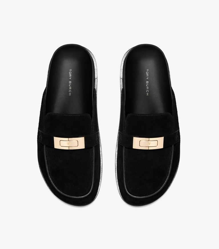 Tory Burch designer loafers LeeLee Pantolette in PERFECT BLACK von oben