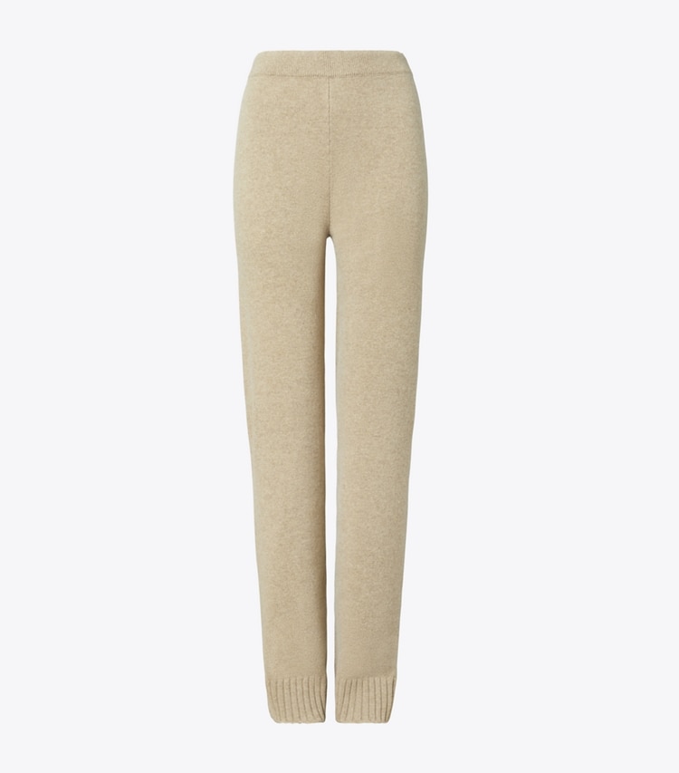 Tory Burch designer unterteile Legere Hose aus Wolle in Oatmeal Melange front