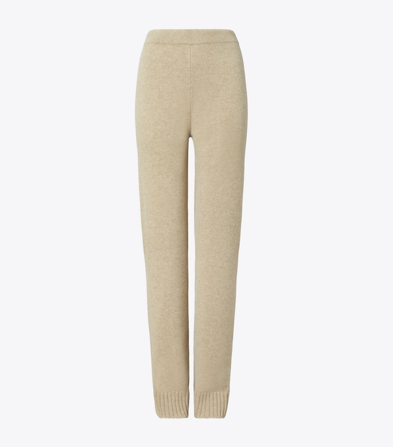 Tory Burch designer unterteile Legere Hose aus Wolle in Oatmeal Melange front