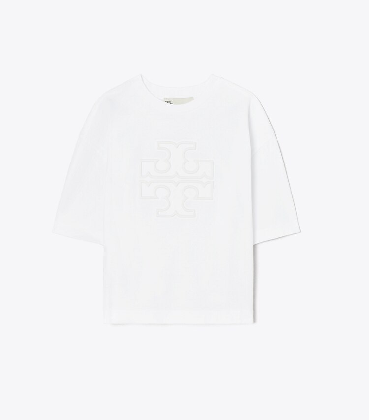 Tory Burch designer oberteile Legeres T-Shirt mit Logo in White front