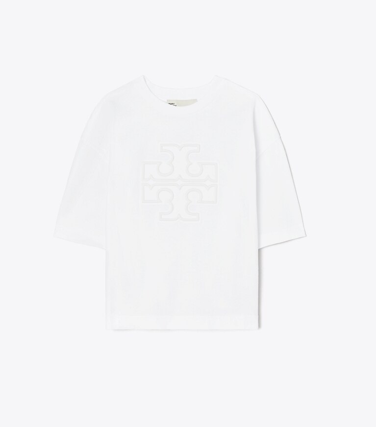 Tory Burch designer oberteile Legeres T-Shirt mit Logo in White front