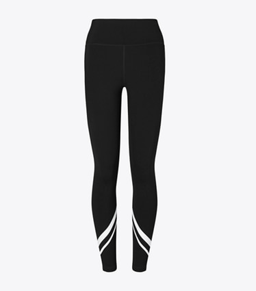 Tory Burch designer bas Legging à chevrons à poches in BLACK front