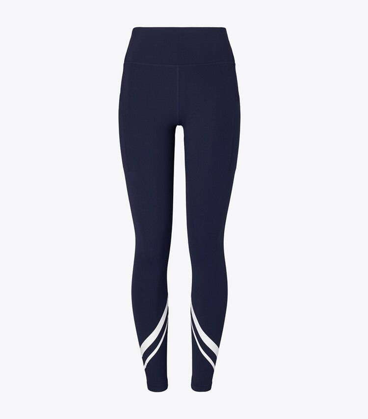Tory Burch designer bas Legging à chevrons à poches in Tory Navy front