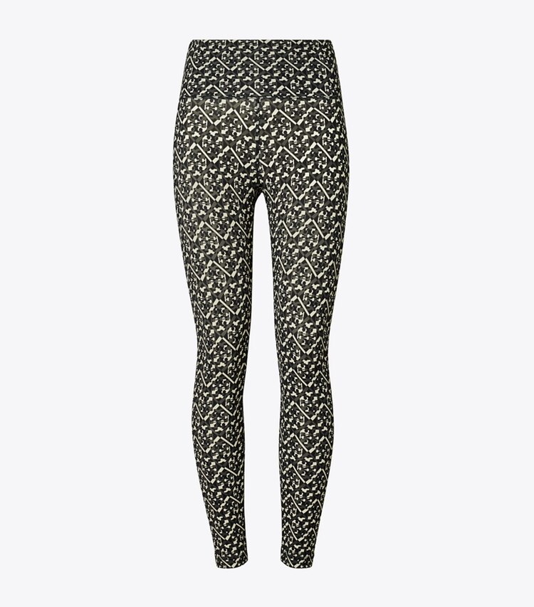 Tory Sport designer bas Legging 7/8 Weightless imprimé à taille haute in Mini Prismatic T Monogram front