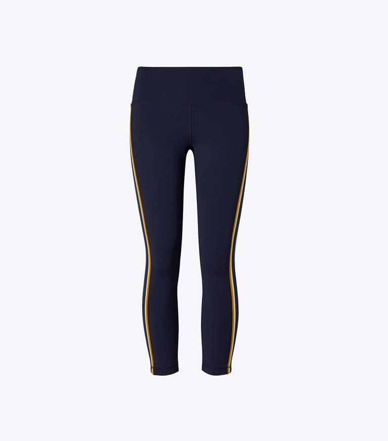 Tory Sport diseñador prendas inferiores Leggings con rayas laterales Sculpt Compression en Tory Navy frontal