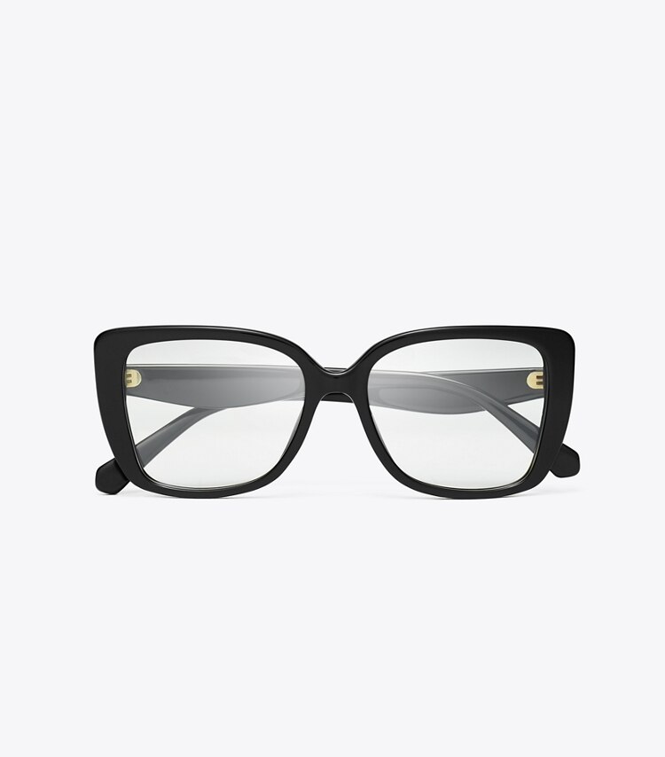 Tory Burch diseñador gafas de sol y gafas graduadas Lentes Kira cuadrados en BLACK vista superior
