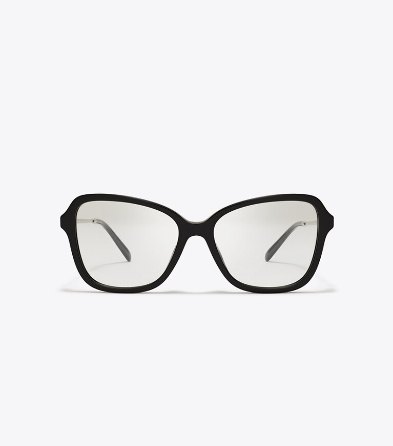 Tory Burch diseñador gafas de sol y gafas graduadas Lentes Miller Butterfly extragrandes en BLACK/SILVER frente
