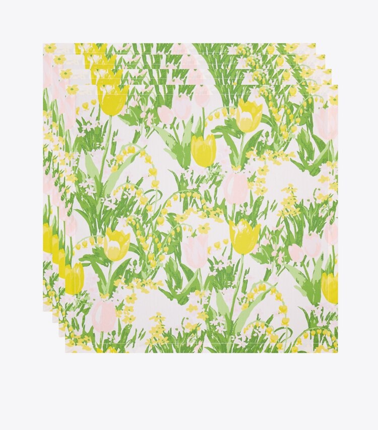 Tory Burch designer linens Les Tulipes Dinner Napkin, Set Of 4 in Multi detail