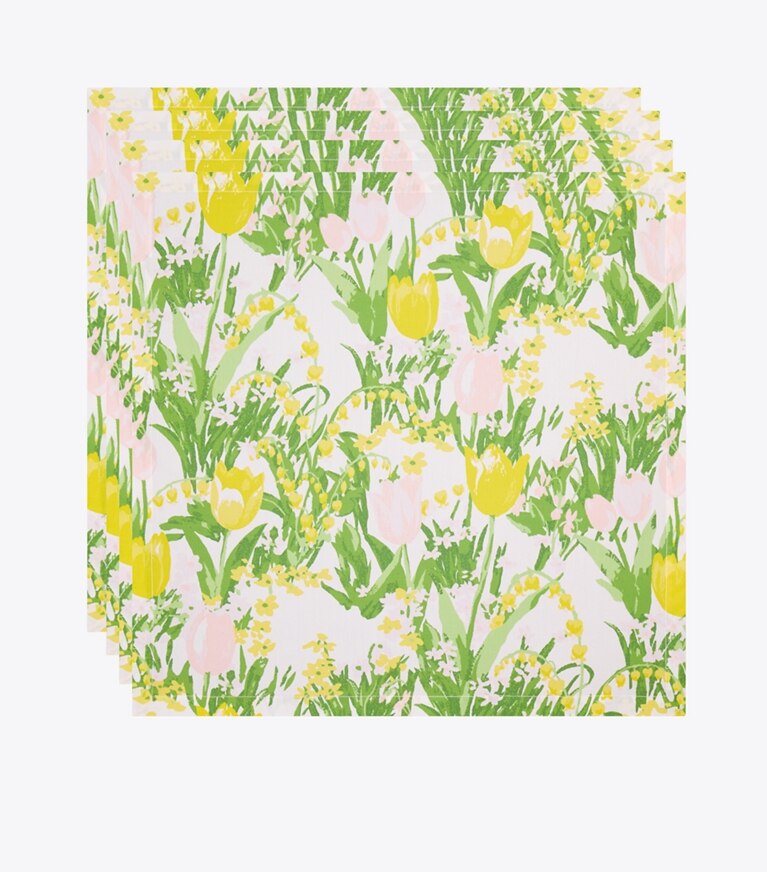 Tory Burch designer linens Les Tulipes Dinner Napkin, Set Of 4 in Multi detail