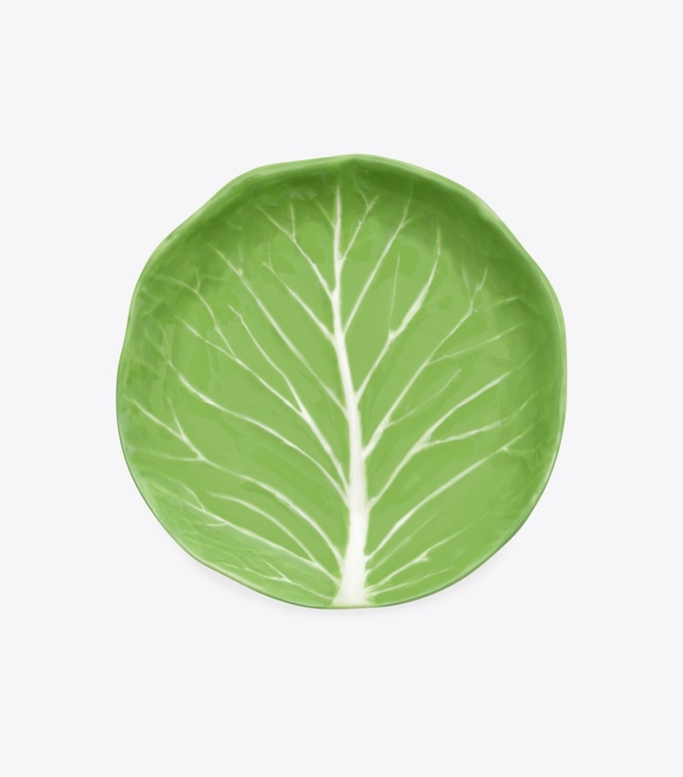 Tory Burch designer tabletop & drinkware Lettuce Ware Canapé Plate, Set of 4 in Green front