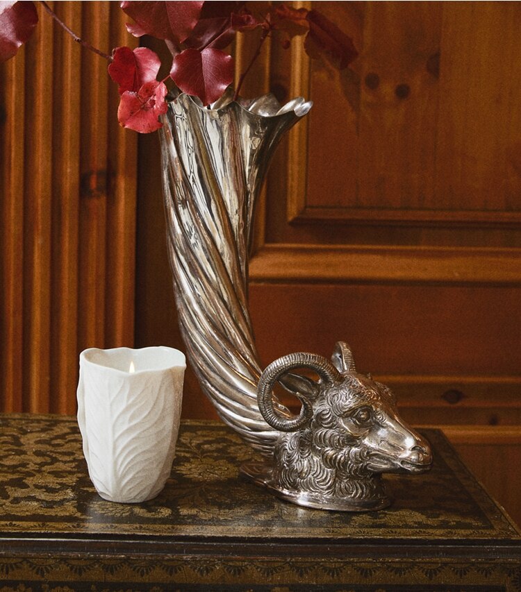 Tory Burch designer candles Lettuce Ware Candle in White / White editorial