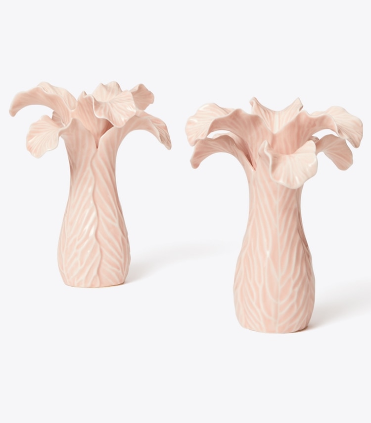 Tory Burch designer tabletop & drinkware Lettuce Ware Candlestick, Set of 2 in Pink angle